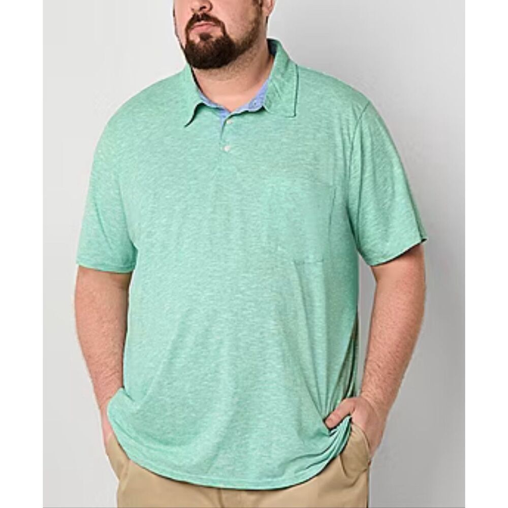 6XL Big & Tall St Johns Bay Sueded Jersey Classic Fit Short Sleeve Polo Shirt